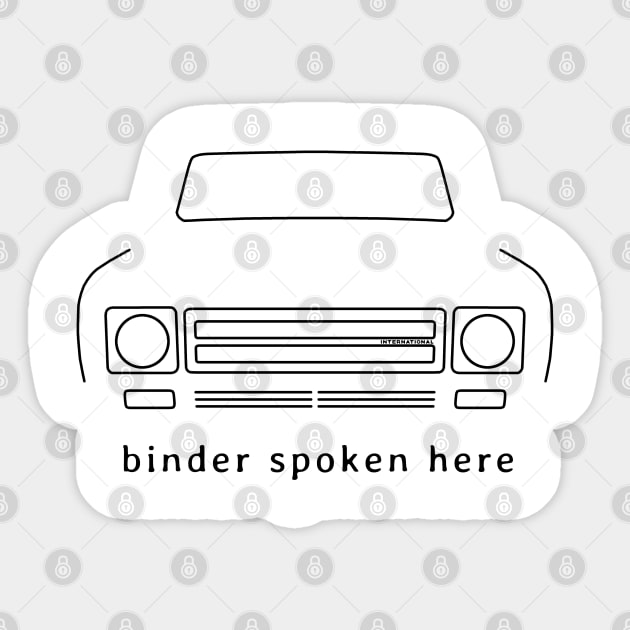 International Harvester Scout "binder spoken here" black outline graphic Sticker by soitwouldseem